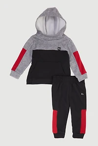 Toddler Boys Color Blocked Fleece Hoodie and Jogger