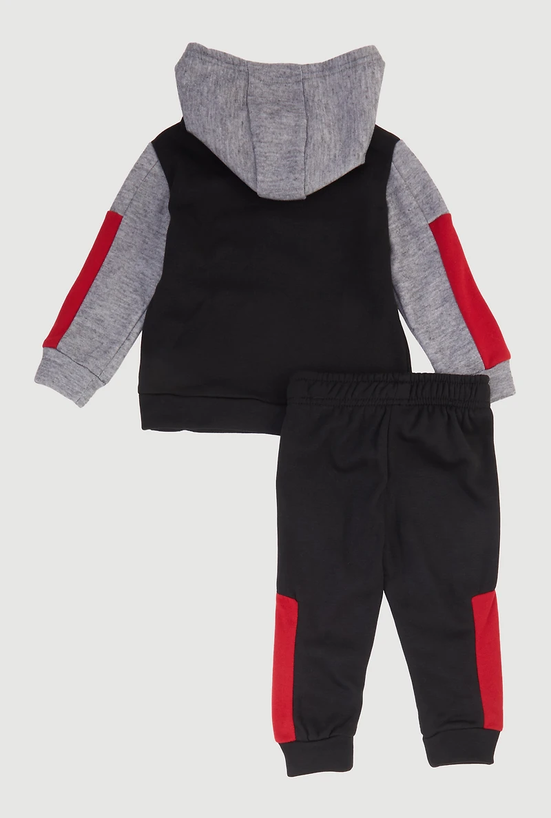 Toddler Boys Color Blocked Fleece Hoodie and Jogger