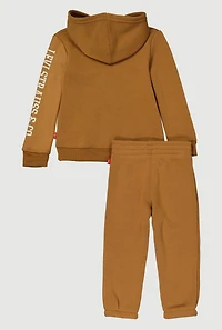 Toddler Boys Levis Graphic Hoodie and Sweatpants, Brown, Size 2T