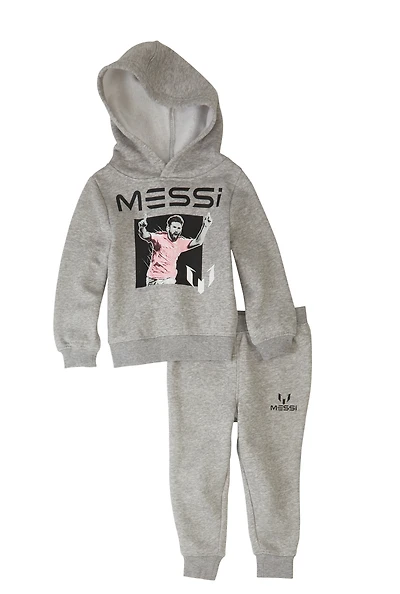 Toddler Boys Messi Graphic Hoodie and Joggers, Grey, Size 2T