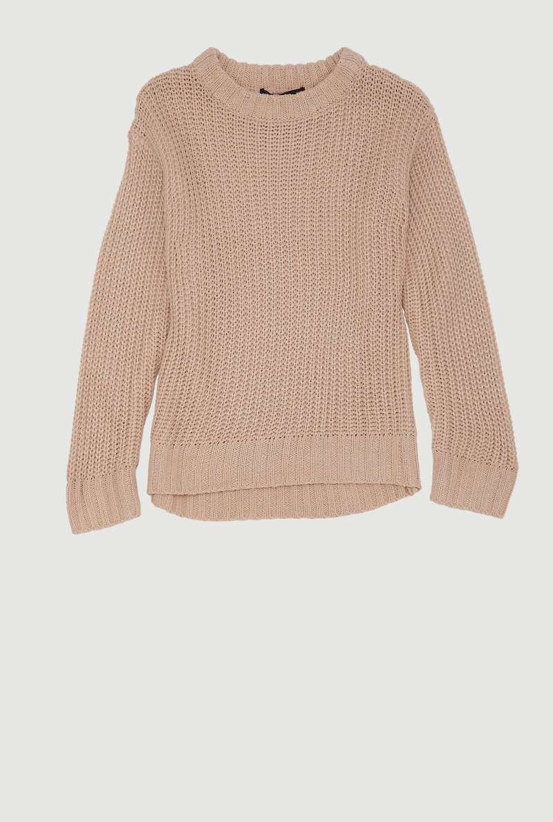 Toddler Girls Rib Knit Pullover Sweater