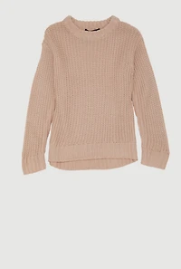 Toddler Girls Rib Knit Pullover Sweater