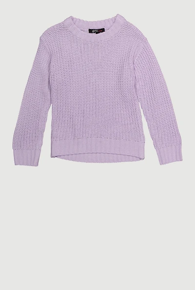 Toddler Girls Rib Knit Pullover Sweater, Purple, Size 2T
