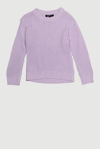 Toddler Girls Rib Knit Pullover Sweater, Purple, Size 2T