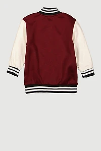 Toddler Boys Color Block Graphic Varsity Jacket