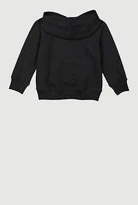 Toddler Boys Kangaroo Pocket Fleece Lined Sweatshirt, Black, Size 4T