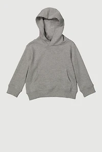 Toddler Boys Marled Kangaroo Pocket Pullover Hoodie, Grey, Size 4T