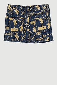 Toddler Girls Foil Screen Denim Skirt