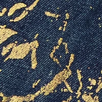 Toddler Girls Foil Screen Paint Splatter Denim Jacket