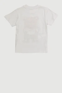 Toddler Boys Chenille Streetwear Teddy Graphic Tee, White, Size 4T