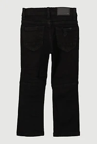 Toddler Boys Slim Leg Mid Rise Distressed Jeans, Black,