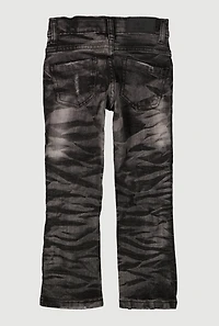 Toddler Boys Acid Wash Distressed Slim Leg Jeans, Grey, Size 3T