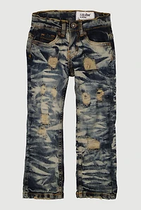 Toddler Boys Whiskered Patch and Repair Slim Leg Jeans
