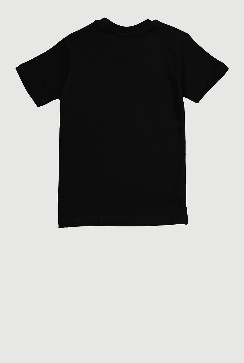 Toddler Boys Word Bear Graphic Short Sleeve Tee, Black, Size 4T