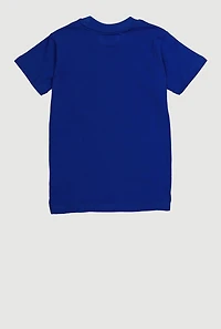 Toddler Boys Word Bear Print Short Sleeve Tee, Blue,