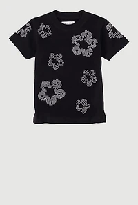 Toddler Boys Floral Rhinestone Graphic Tee