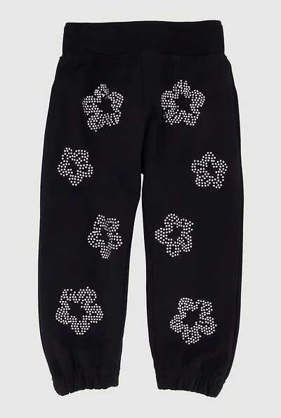 Toddler Boys Floral Rhinestone Sweatpants
