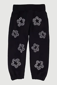 Toddler Boys Floral Rhinestone Sweatpants