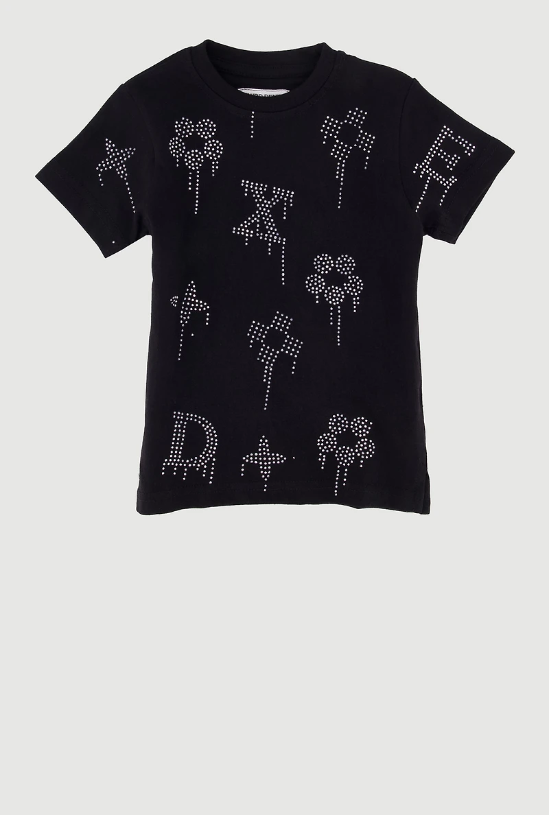 Toddler Boys Drippy Rhinestone Graphic Tee