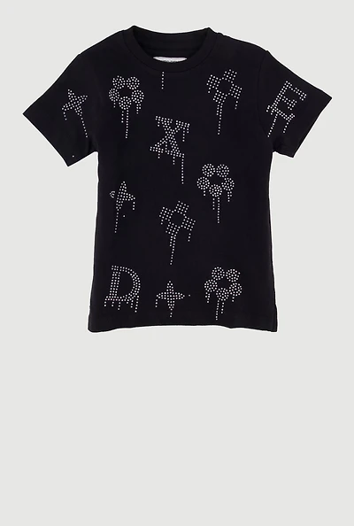 Toddler Boys Drippy Rhinestone Graphic Tee