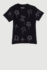 Toddler Boys Drippy Rhinestone Graphic Tee