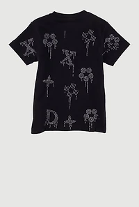Toddler Boys Drippy Rhinestone Graphic Tee