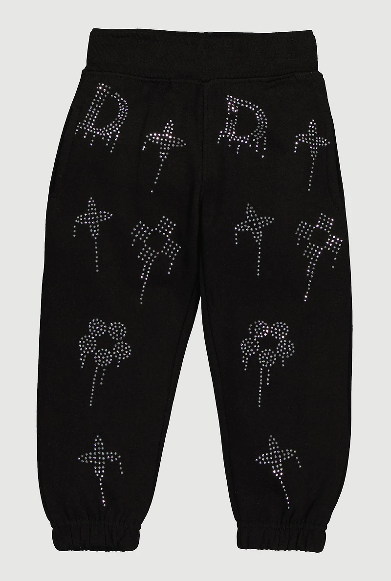 Toddler Boys Drippy Rhinestone Graphic Sweatpants