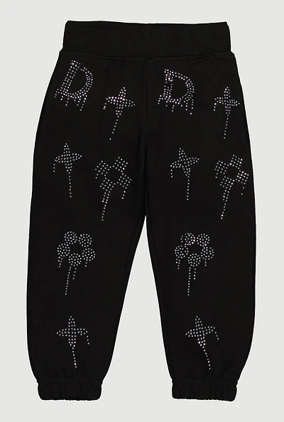 Toddler Boys Drippy Rhinestone Graphic Sweatpants