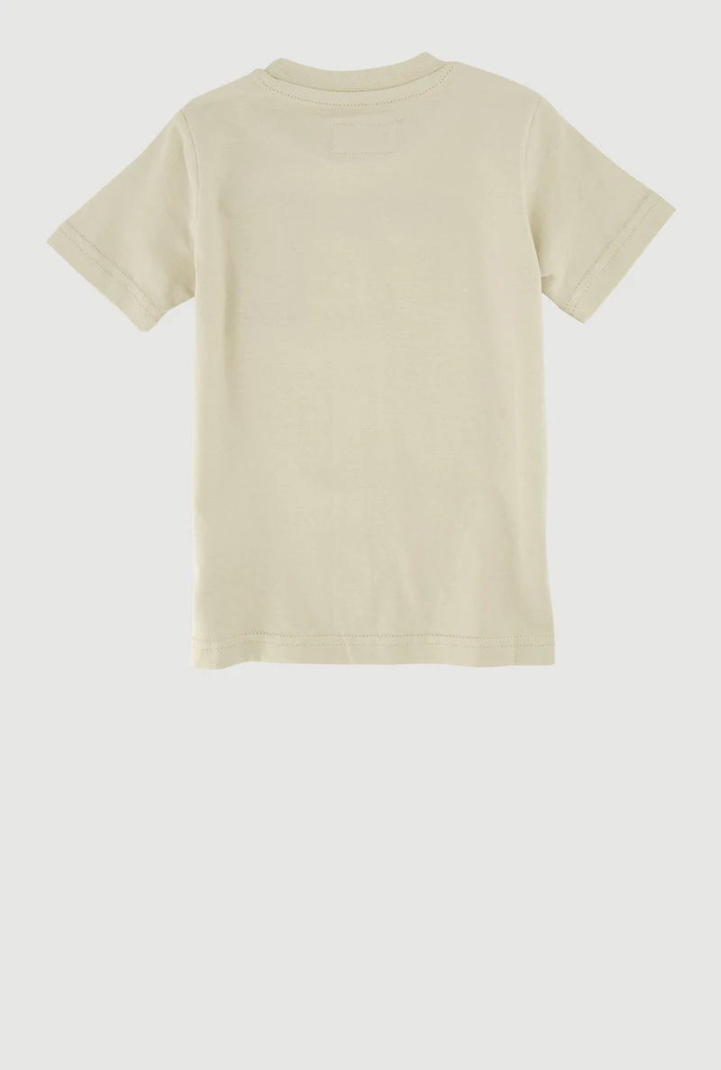 Toddler Boys Embroidered Camo Level Up Graphic Tee, Beige, Size 3T