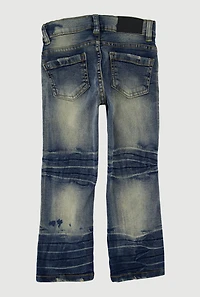 Toddler Boys Whiskered Camo Patch and Repair Jeans, Blue,
