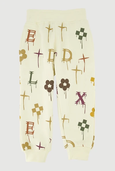 Toddler Boys Drip Printed Pattern Joggers, Multi, Size 4T