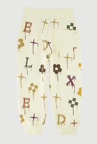 Toddler Boys Drip Printed Pattern Joggers, Multi, Size 4T