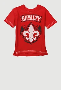 Toddler Boys Royalty Fleur De Lis Graphic T-Shirt, Red,