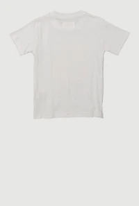 Toddler Boys Bear Graphic Rhinestone Crew Neck Tee, White, Size 4T