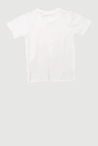 Toddler Boys Bear Graphic Rhinestone Crew Neck T-Shirt, White, Size 2T