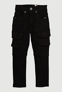 Toddler Boys Cargo Pocket Jeans, Black, Size 3T
