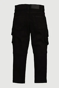 Toddler Boys Cargo Pocket Jeans, Black, Size 3T