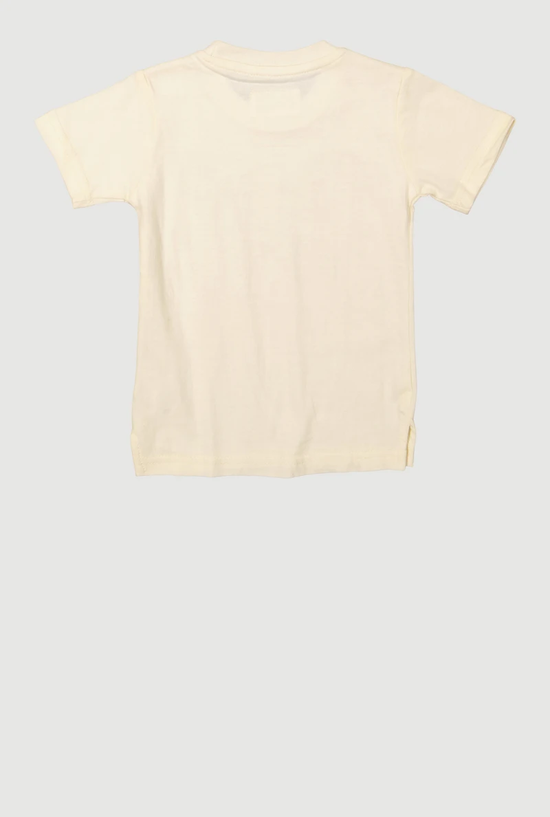 Toddler Boys Get It Done Rhinestone Graphic Short Sleeve Tee, Beige, Size 2T