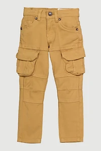 Toddler Boys Decorative Stitch Cargo Pocket Jeans, Khaki, Size 3T