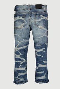 Toddler Boys Distressed Whiskered and Repair Skinny Jean, Blue, Size 2T