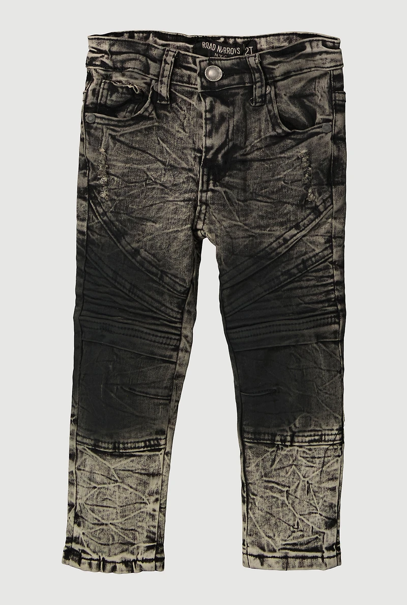 Toddler Boys Whiskered Moto Skinny Jeans, Grey,