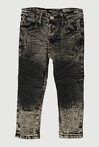Toddler Boys Whiskered Moto Skinny Jeans, Grey,