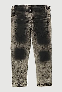 Toddler Boys Whiskered Moto Skinny Jeans, Grey, Size 4T