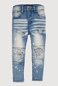 Toddler Boys Paint Splatter Distressed Jeans