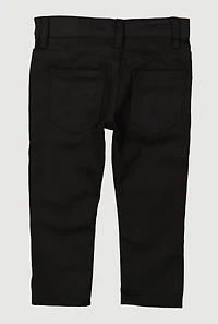 Toddler Boys Straight Leg Decorative Stitch Moto Jeans, Black, Size 4T