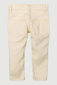 Toddler Boys Solid Skinny Leg Moto Jeans, Khaki, Size 3T