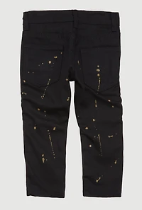 Toddler Boys Paint Splatter Straight Leg Moto Jeans