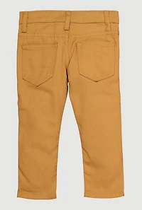 Toddler Boys Straight Leg Moto Jeans, Brown,