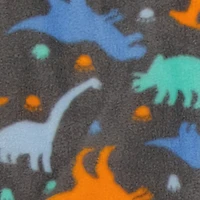 Toddler Boys Printed Pattern Fleece Footed Pajamas