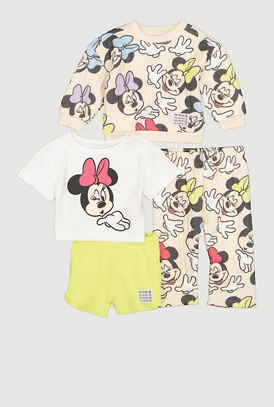 Baby Girls 12-24M Minnie Mouse Print Mix and Match 4 Piece Outfit Set
